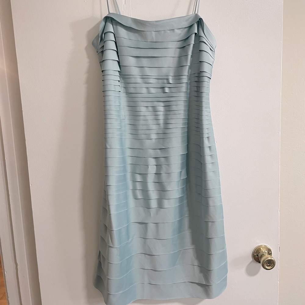 JS Collections Ruffle Blue Dress